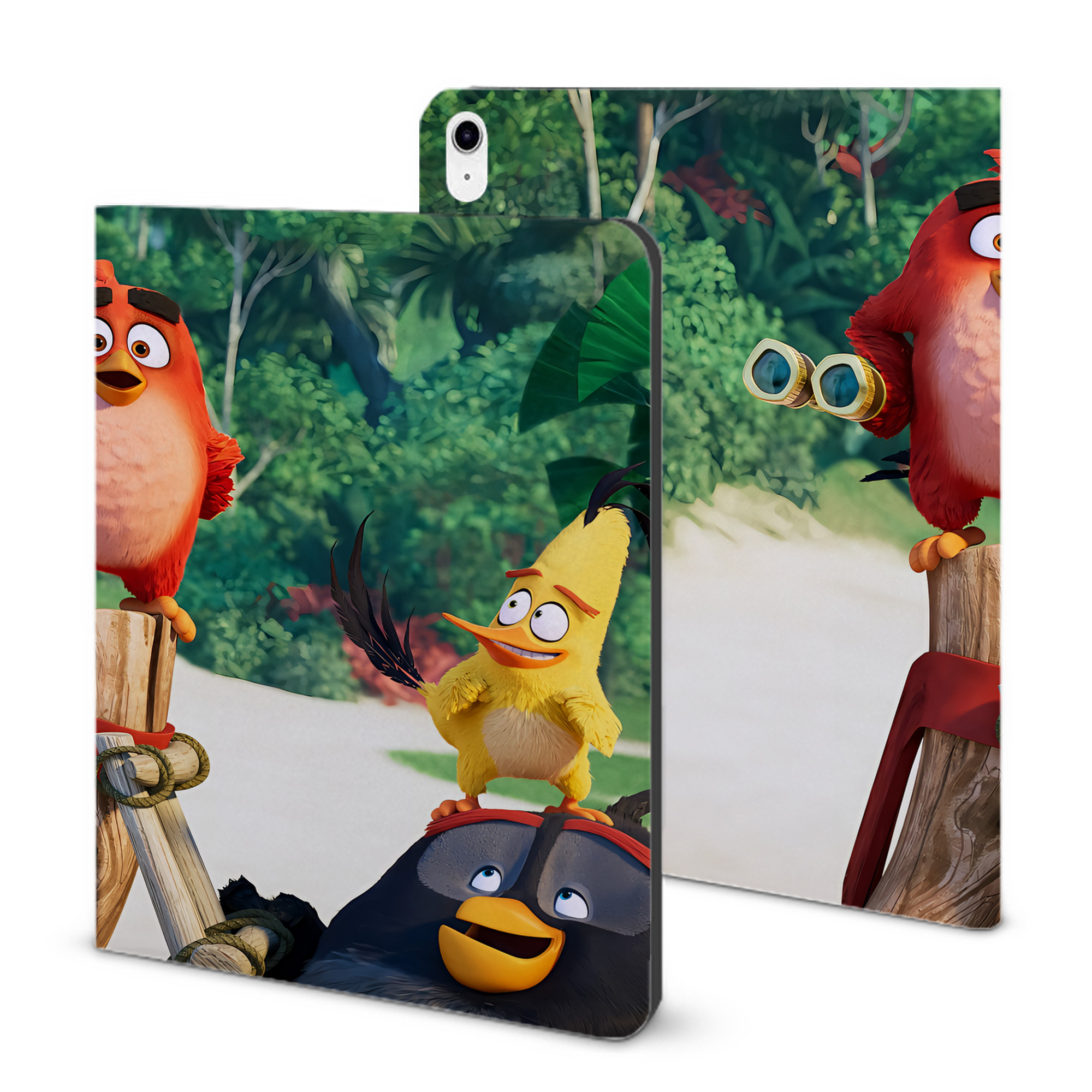 （画像用） Angry Birds アングリーバード IPad ケース ブック型 PUレザー TPU 耐衝撃 軽量 薄型 ペン収納なし 全面保護 IPad 各モデル対応
